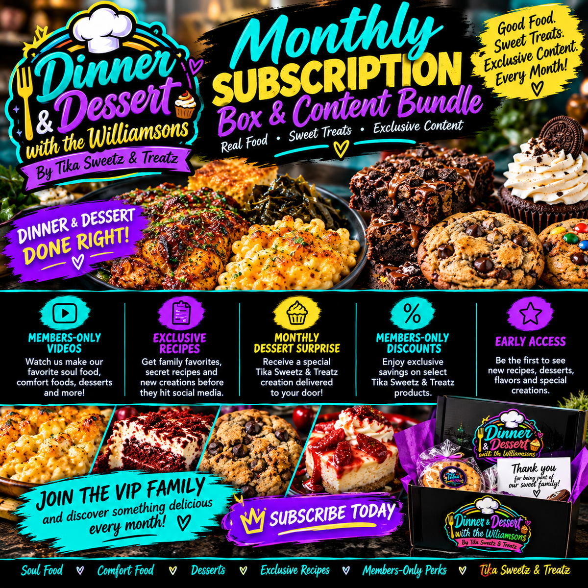 🍽️🍰VIP SUBSCRIPTION! DINNER & DESSERT WITH THE WILLIAMSON'S
